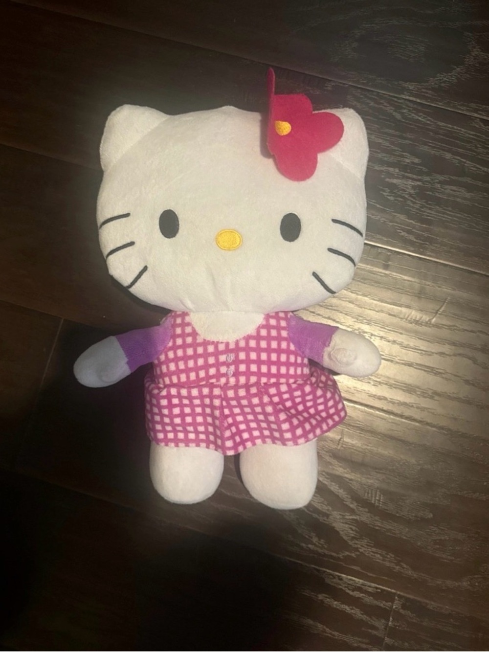 Hello Kitty Plush in White, Pink & Purple Dress